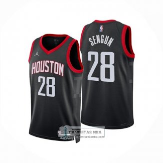 Camiseta Houston Rockets Alperen Sengun NO 28 Statement 2024-25 Negro