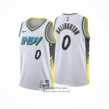 Camiseta Indiana Pacers Tyrese Haliburton NO 0 Ciudad 2024-25 Blanco