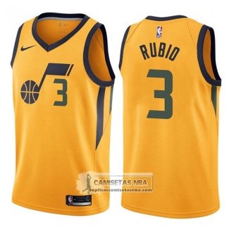 Camiseta Jazz Ricky Rubio Statement 2017-18 Amarillo