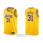 Camiseta Los Angeles Lakers Austin Reaves NO 31 75th Anniversary 2021-22 Amarillo