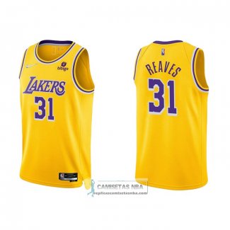 Camiseta Los Angeles Lakers Austin Reaves NO 31 75th Anniversary 2021-22 Amarillo