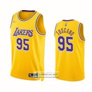 Camiseta Los Angeles Lakers Juan Toscano-Anderson NO 95 75th Anniversary Icon 2021-22 Amarillo
