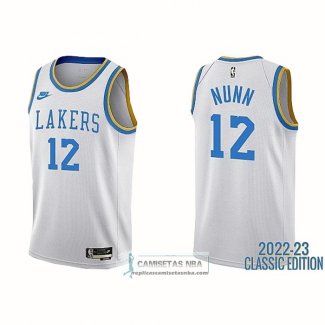 Camiseta Los Angeles Lakers Kendrick Nunn NO 12 Classic 2022-23 Blanco