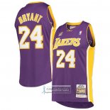 Camiseta Los Angeles Lakers Kobe Bryant NO 24 60th Anniversary Mitchell & Ness 2007-08 Violeta