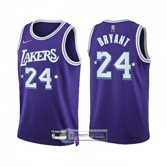 Camiseta Los Angeles Lakers Kobe Bryant NO 24 Ciudad Edition 2021-22 Violeta