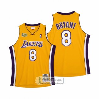 Camiseta Los Angeles Lakers Kobe Bryant NO 8 Icon 1999-00 Finals Bound Amarillo