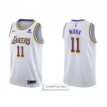 Camiseta Los Angeles Lakers Malik Monk NO 11 Association 2021-22 Blanco