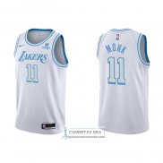 Camiseta Los Angeles Lakers Malik Monk NO 11 Ciudad 2021-22 Blanco