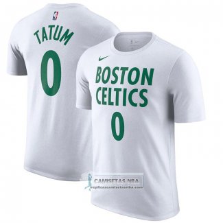 Camiseta Manga Corta Boston Celtics Jayson Tatum Ciudad 2020-21 Blanco