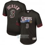Camiseta Manga Corta Philadelphia 76ers Allen Iverson NO 3 Negro2