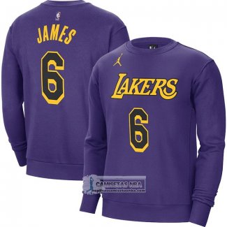 Camiseta Manga Larga Los Angeles Lakers LeBron James 2022-23 Violeta