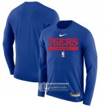 Camiseta Manga Larga Philadelphia 76ers Practice Performance 2022-23 Azul