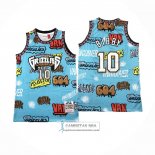 Camiseta Memphis Grizzlies Mike Bibby NO 10 Mitchell & Ness 1998-99 Azul