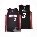 Camiseta Miami Heat Dwyane Wade NO 3 Icon 2024-25 Negro