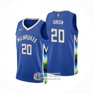 Camiseta Milwaukee Bucks A. J. Green NO 20 Ciudad 2022-23 Azul