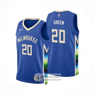 Camiseta Milwaukee Bucks A. J. Green NO 20 Ciudad 2022-23 Azul