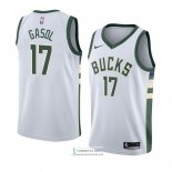 Camiseta Milwaukee Bucks Bucks Pau Gasol Association 2018 Blanco