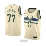 Camiseta Milwaukee Bucks Ersan Llyasova Ciudad 2018 Crema