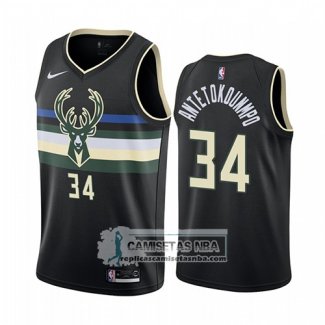 Camiseta Milwaukee Bucks Giannis Antetokounmpo Statement 2019-20 Negro