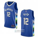 Camiseta Milwaukee Bucks Grayson Allen NO 12 Ciudad 2022-23 Azul