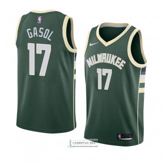 Camiseta Milwaukee Bucks Pau Gasol Icon 2018 Verde