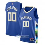 Camiseta Milwaukee Bucks Personalizada Ciudad 2022-23 Azul