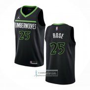 Camiseta Minnesota Timberwolves Derrick Rose NO 25 Statement 2022-23 Negro