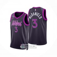 Camiseta Minnesota Timberwolves Jaden McDaniels NO 3 Ciudad 2025-26 Negro