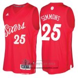 Camiseta Navidad 76ers Simmons 2016 Rojo