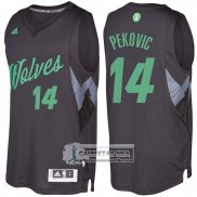 Camiseta Navidad Timberwolves Nikola Pekovic 2016 Negro