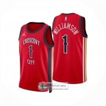 Camiseta New Orleans Pelicans Zion Williamson NO 1 Statement 2024-25 Rojo