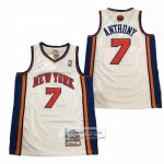 Camiseta New York Knicks Carmelo Anthony NO 7 Mitchell & Ness 2010-11 Blanco
