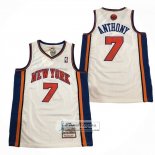 Camiseta New York Knicks Carmelo Anthony NO 7 Mitchell & Ness 2010-11 Blanco