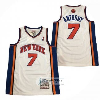 Camiseta New York Knicks Carmelo Anthony NO 7 Mitchell & Ness 2010-11 Blanco