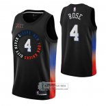 Camiseta New York Knicks Derrick Rose Ciudad 2020-21 Negro