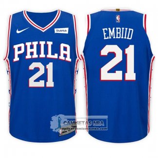 Camiseta Nino 76ers Joel Embiid Icon 2017-18 Azul