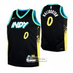 Camiseta Nino Indiana Pacers Tyrese Haliburton NO 0 2023-24 Ciudad Negro