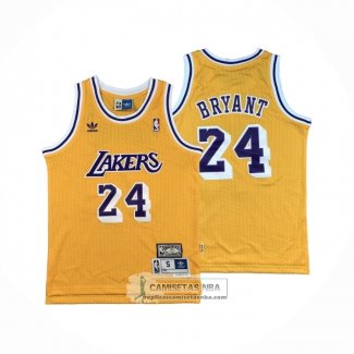 Camiseta Nino Los Angeles Lakers Kobe Bryant NO 24 Hardwood Classic Amarillo
