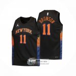 Camiseta Nino New York Knicks Jalen Brunson NO 11 Statement 2025-26 Negro