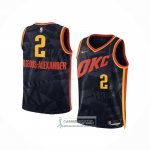 Camiseta Nino Oklahoma City Thunder Shai-Gilgeous Alexander NO 2 Ciudad 2023-24 Negro