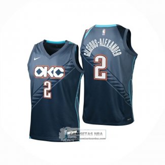 Camiseta Nino Oklahoma City Thunder Shai Gilgeous Alexander NO 2 Ciudad 2025-26 Azul