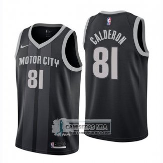 Camiseta Nino Pistons Jose Calderon Ciudad 2018-19 Negro