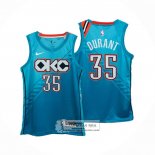 Camiseta Oklahoma City Thunder Kevin Durant NO 35 Ciudad 2018-19 Azul