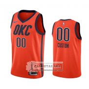 Camiseta Oklahoma City Thunder Personalizada Earned 2018-19 Naranja