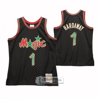 Camiseta Orlando Magic Penny Hardaway NO 1 Mitchell & Ness 1993-94 Negro