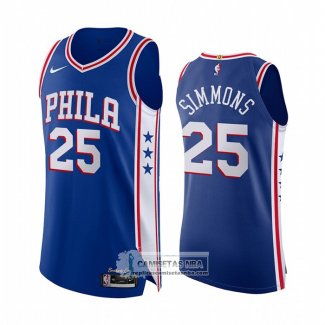 Camiseta Philadelphia 76ers Joel Embiid NO 25 Icon Autentico Azul