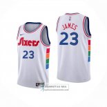 Camiseta Philadelphia 76ers LeBron James NO 23 Ciudad 2024-25 Blanco