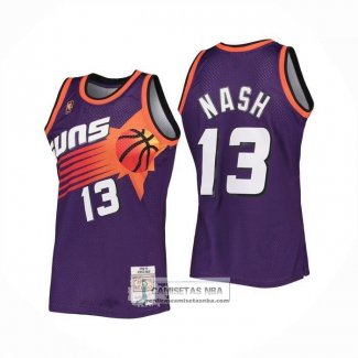 Camiseta Phoenix Suns Steve Nash NO 13 Mitchell & Ness 1996-97 Violeta