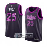 Camiseta Timberwolves Derrick Rose Ciudad 2018-19 Violeta