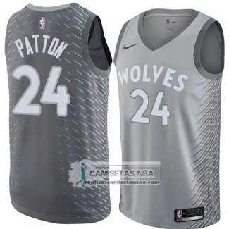 Camiseta Timberwolves Justin Patton Ciudad 2018 Gris